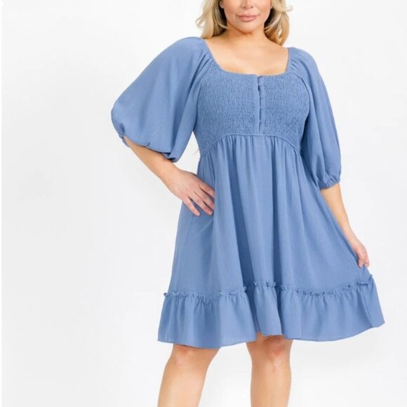 Plus Size Open Back Midi Dress - Picture 1 of 5